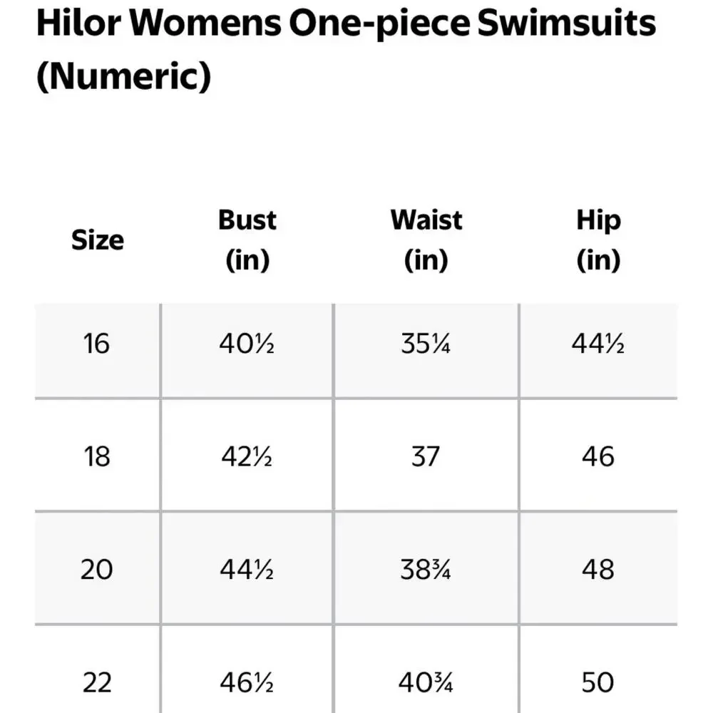 Hilor Women’s One Piece Swimsuit With Ruffle & Tummy Control Size 16 NWT